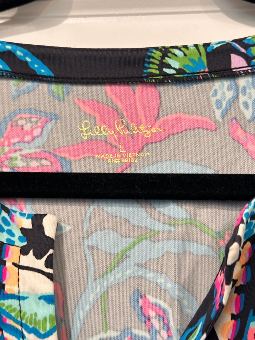 Lilly Pulitzer Black Tunic with Neon Floral Print - Picture 4 of 4